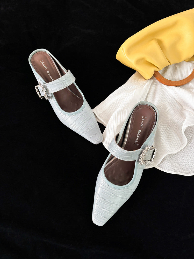 Karin Luna In Stock Spot Goods Full Layer Rhinestone Exquisite Closed-Toe Slippers