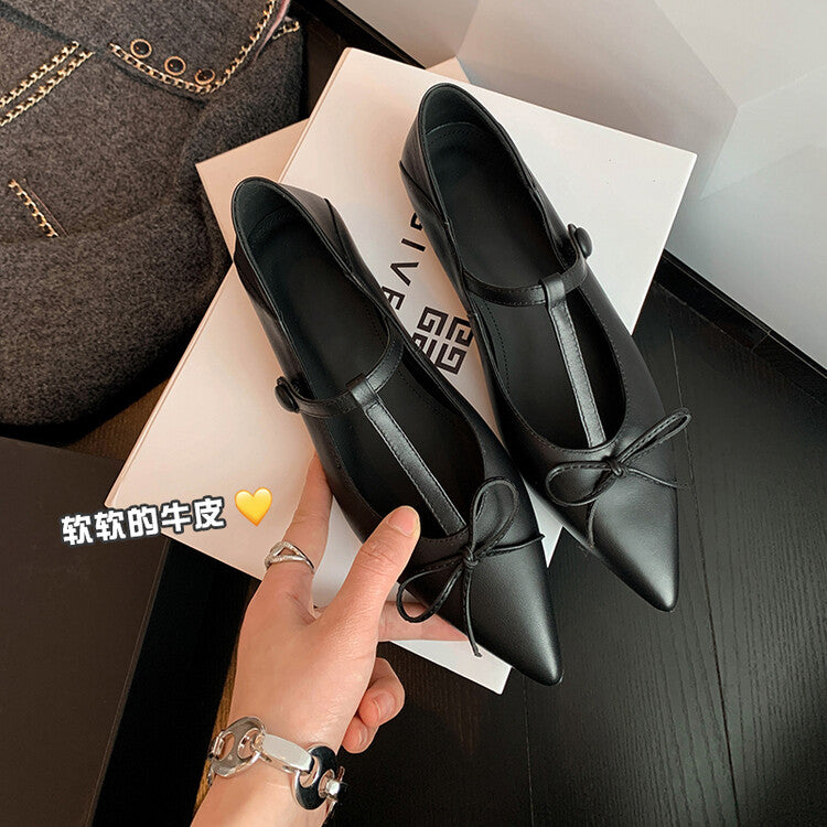 Karin Luna is a perfect Korean drama heroine~French Retro Style Full leather inside and out Pointed Bowknot