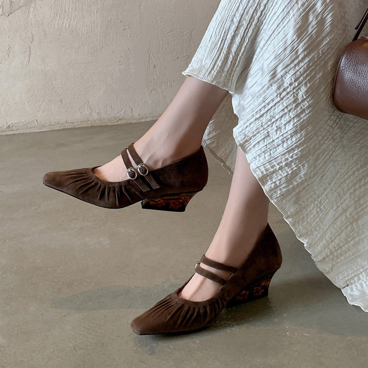 Karin Luna Full Leather Inside and Out Popular Element Amber Heel Elegant French Style Single Shoes