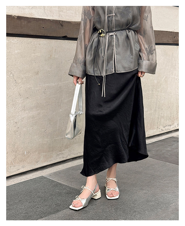 Karin Luna In Stock Spot Goods Square Toe Double Bow Thick Heel Sandals