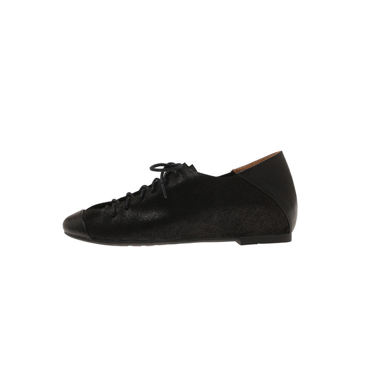 Karin Luna In Stock In Stock   Xiaohongshu Hot-Selling Lace-Up Round-Toe Deep Mouth Single Shoes