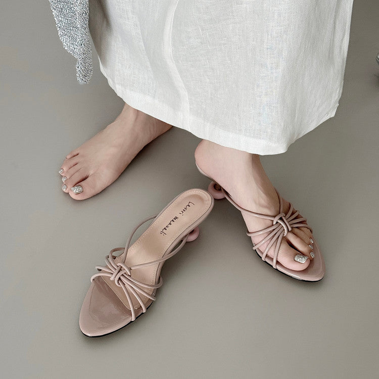 Karin Luna In Stock In Stock  In Stock Round Toe Cross Hollow Round Toe Stiletto Slippers