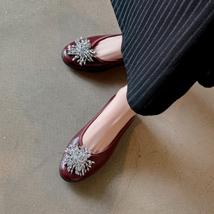 Karin Luna Full Leather Inside and Out~Gorgeous Fireworks Flat Granny Shoes
