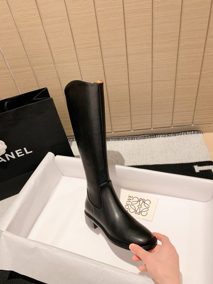 Karin Luna Internet Celebrity Photo  Best-selling in stock Full Leather Basic Long Boots  Winter Essential Combat Boots