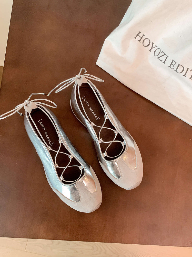Karin Luna Basic Versatile British Style Casual Lace-up Flats