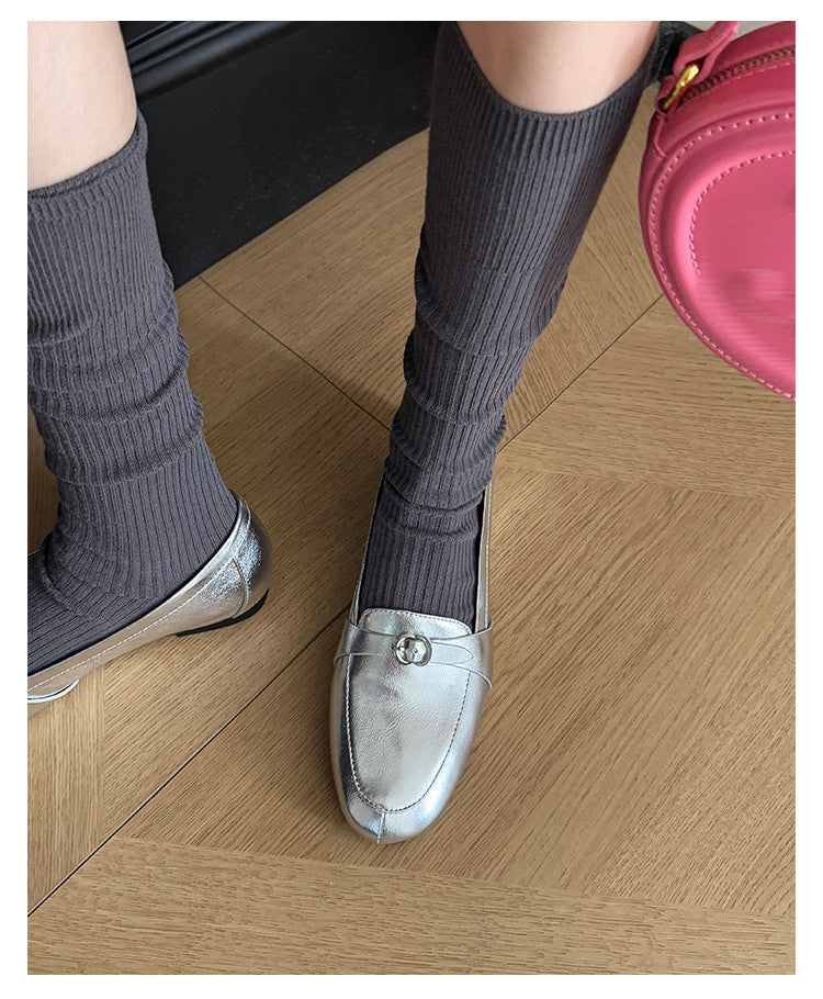 Karin Luna In Stock Spot Goods Basic Versatile British Style Single Shoes