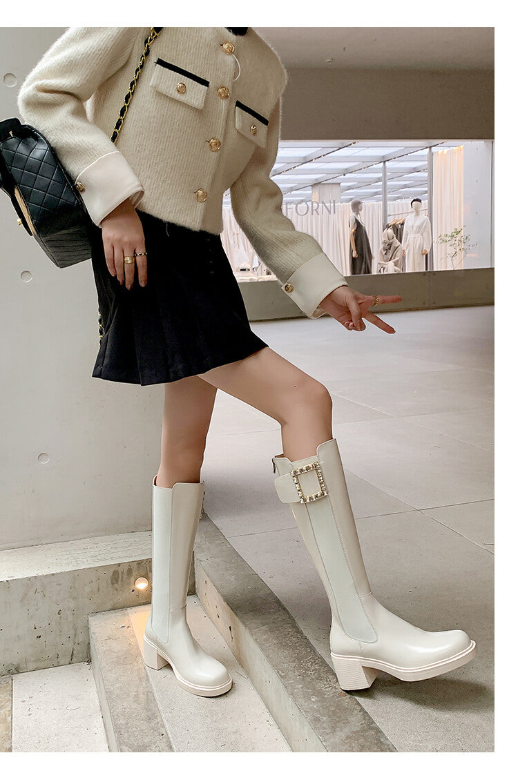 Karin Luna Bestseller Spot Goods Exquisiteness round Head Elastic Long Boots