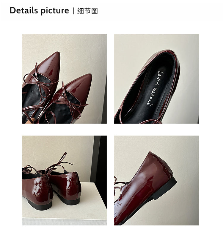 Karin Luna In Stock Spot Goods  Hot-selling Element Bowknot Square Toe Pointed Toe Single Shoes