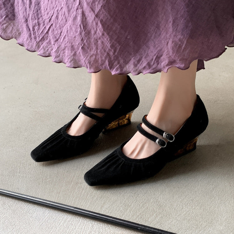 Karin Luna Full Leather Inside and Out Popular Element Amber Heel Elegant French Style Single Shoes