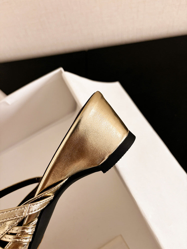 Karin Luna Casual Feel~In stock Pointed Toe Hollow Design Note Pointed Toe Slippers