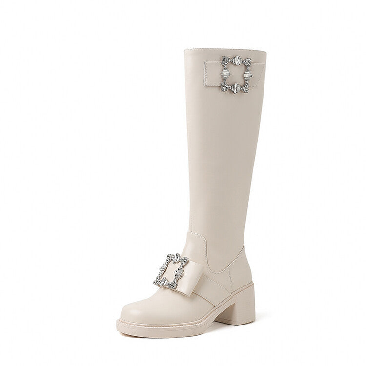 Karin Luna has prepared stock  Custom Large Square Buckle Bowknot Fastener Elegant Long Boots