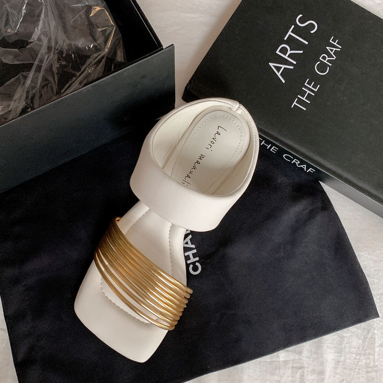 Karin Luna In Stock In Stock Minimalist Style Square-Toed Elegant Slippers