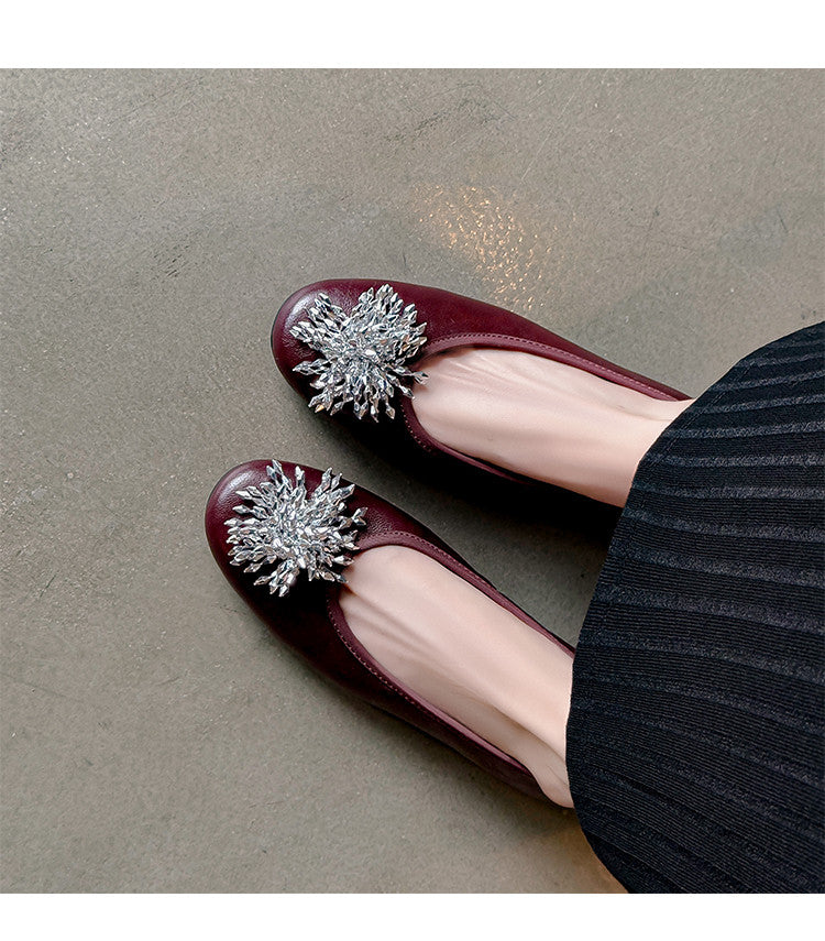 Karin Luna Full Leather Inside and Out~Gorgeous Fireworks Flat Granny Shoes