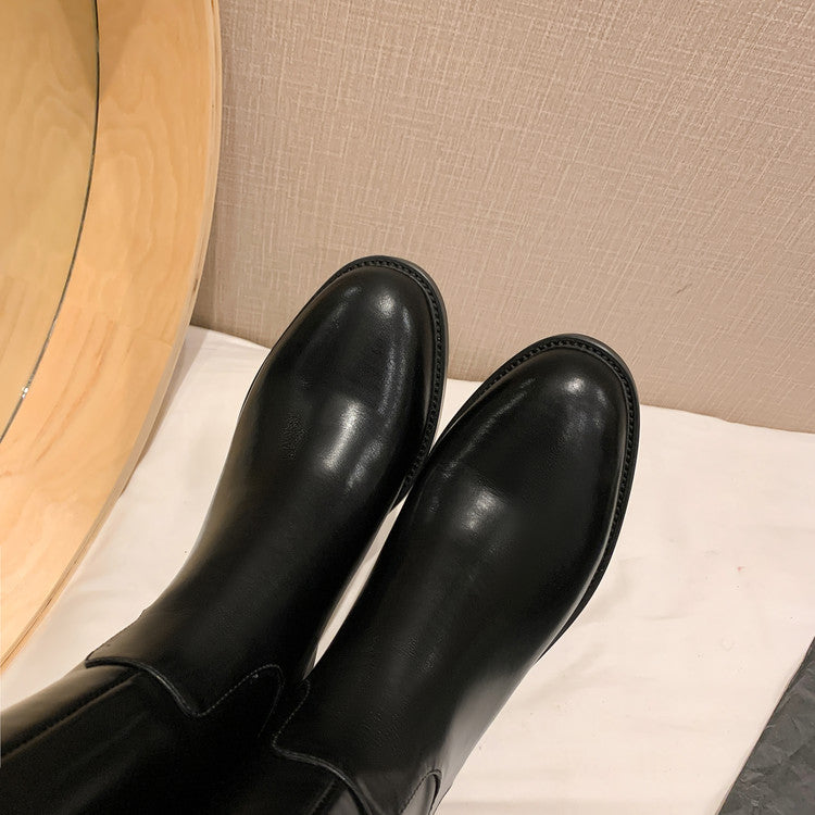 Karin Luna In Stock Classic Style Now Round Toe Flat Bottom Casual Slimming Knight Boots
