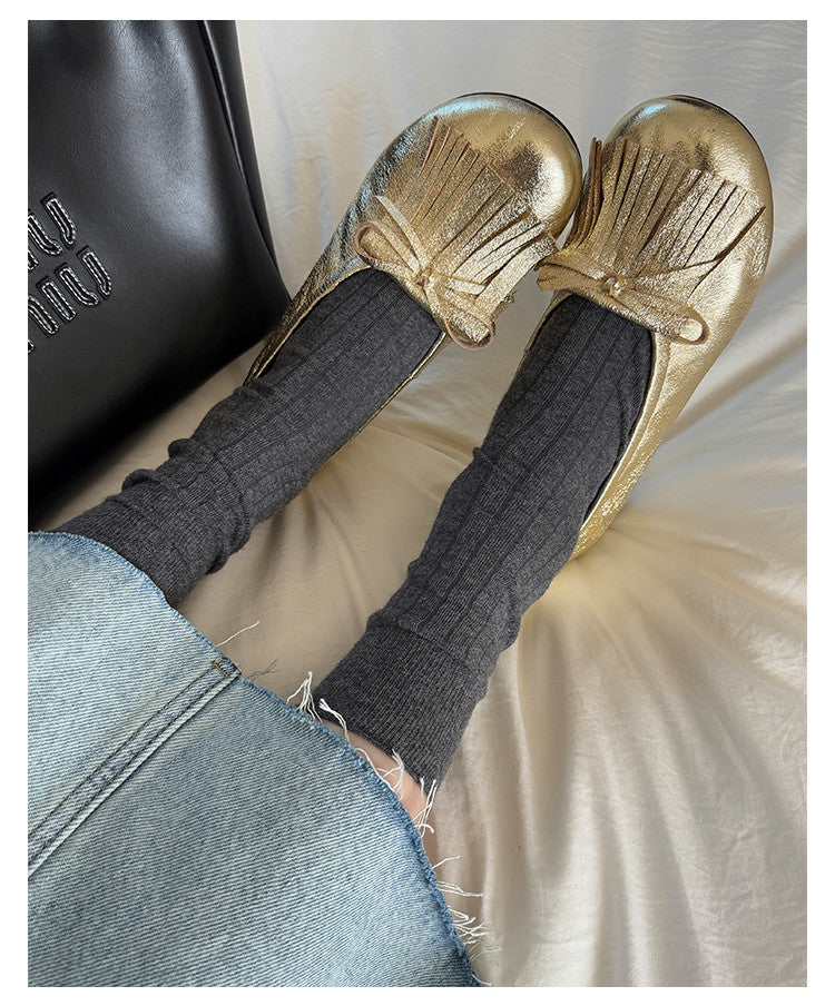 Karin Luna In Stock Spot Goods   Tassel Round Toe Hidden Wedge Mary Jane Shoes