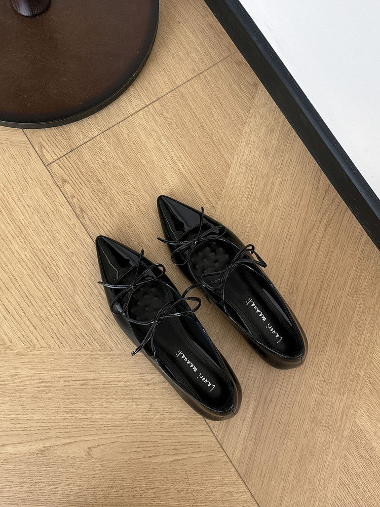 Karin Luna In Stock Spot Goods  Hot-selling Element Bowknot Square Toe Pointed Toe Single Shoes