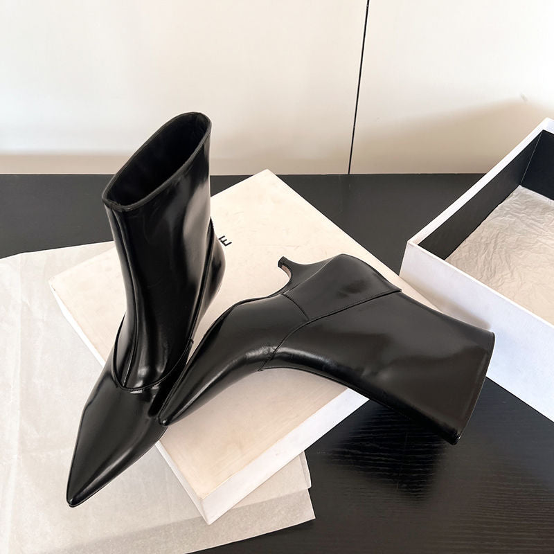 Karin Luna In Stock  Spot Goods Elegant kitten heel pointed toe trendy ankle boots
