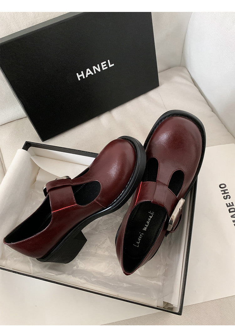 Karin Luna In Stock Spot Goods round Head t Round Toe British Style Single Shoes