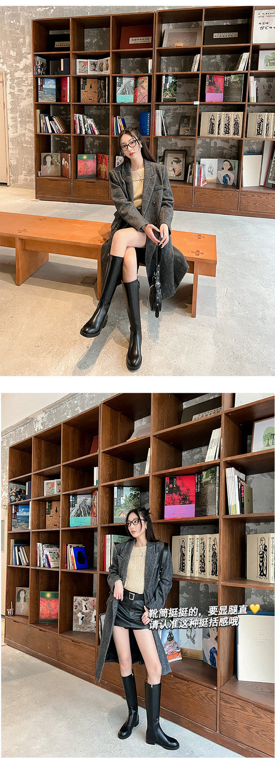 Karin Luna In Stock In-stock Basic Classic Timeless Round Toe Casual Riding Boots