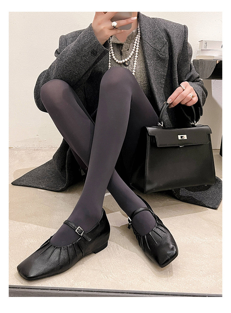 Karin Luna In Stock Spot Goods  Vintage Wrinkled One-Strap Granny Flats
