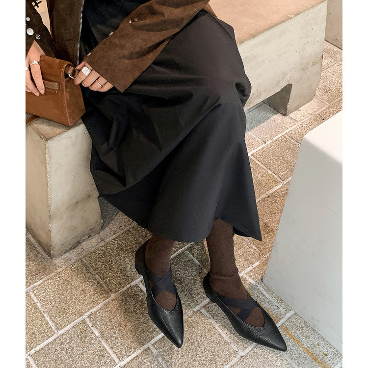Karin Luna In Stock  Spot Goods  a Large Number of Spot Goods Pointed Toe Cross Strap Hidden Wedge Shoes