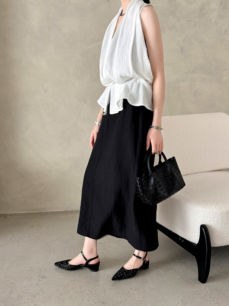 Karin Luna In Stock Spot Goods Embroidered Daisy Sheepskin Mesh Elegant Closed-Toe Slippers