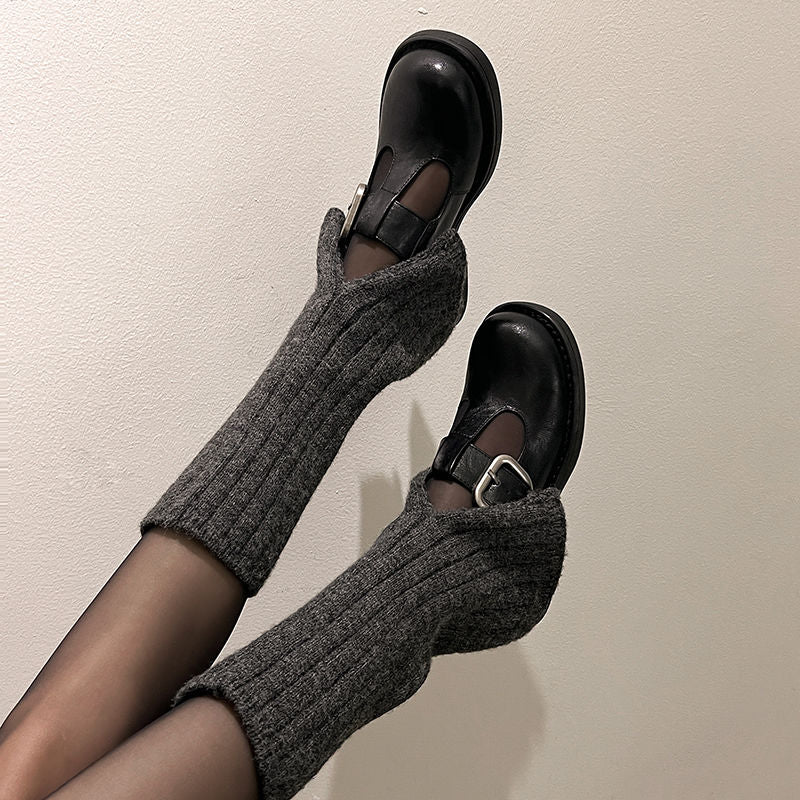 Karin Luna In Stock Spot Goods round Head t Round Toe British Style Single Shoes