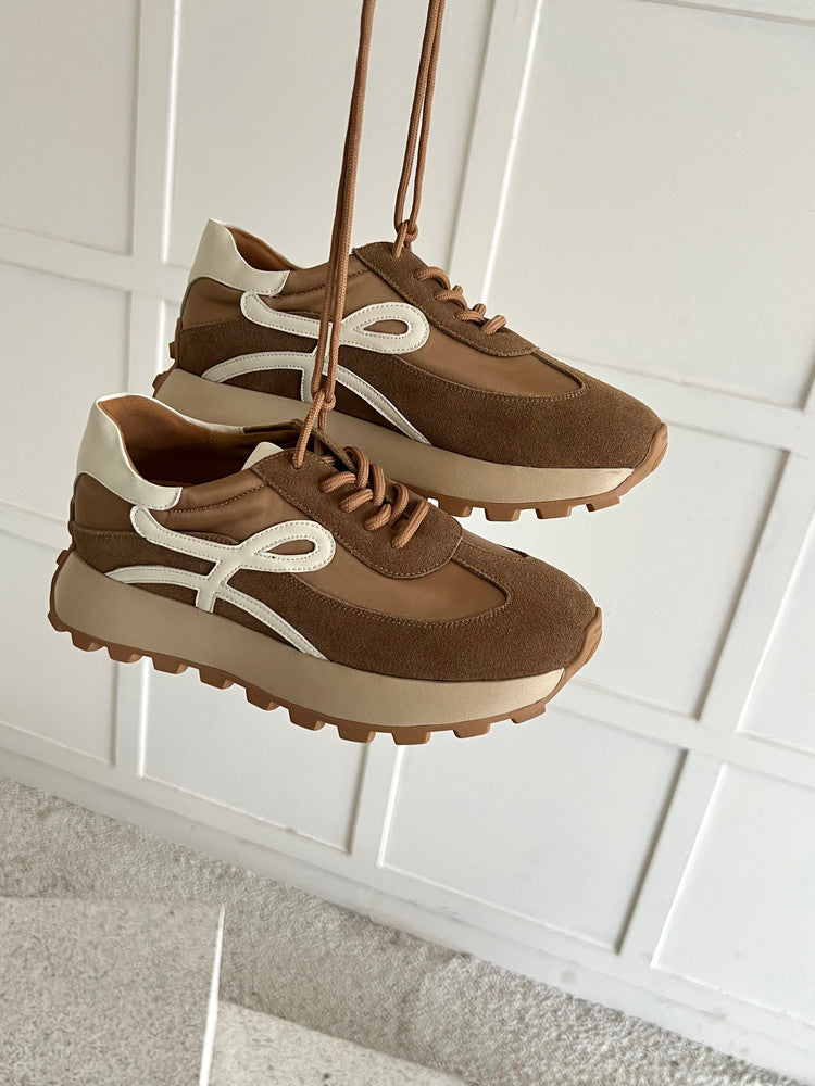Karin Luna Casual Shoes Series~  In Stock Hot-Selling Versatile Lace-Up Thick-Soled Deep Mouth Single Shoes