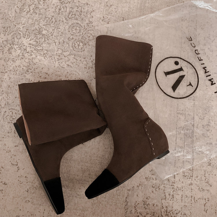 Karin Luna Color Block Inner Height Increase Mid-Calf Boots