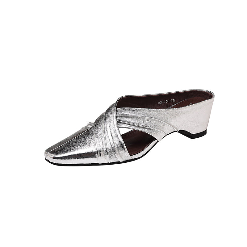 Karin Luna In Stock In Stock Basic Elegant Fairy Style Small Square Toe Sheepskin Slippers