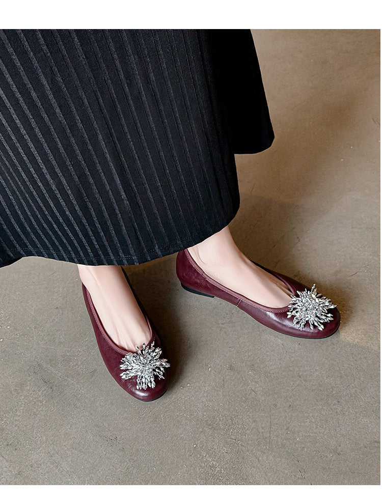 Karin Luna Full Leather Inside and Out~Gorgeous Fireworks Flat Granny Shoes