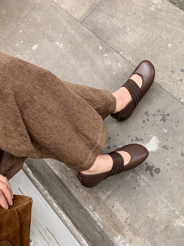 Karin Luna Full Layer Inside and Out~Basic Versatile Hidden Heel Granny Flats