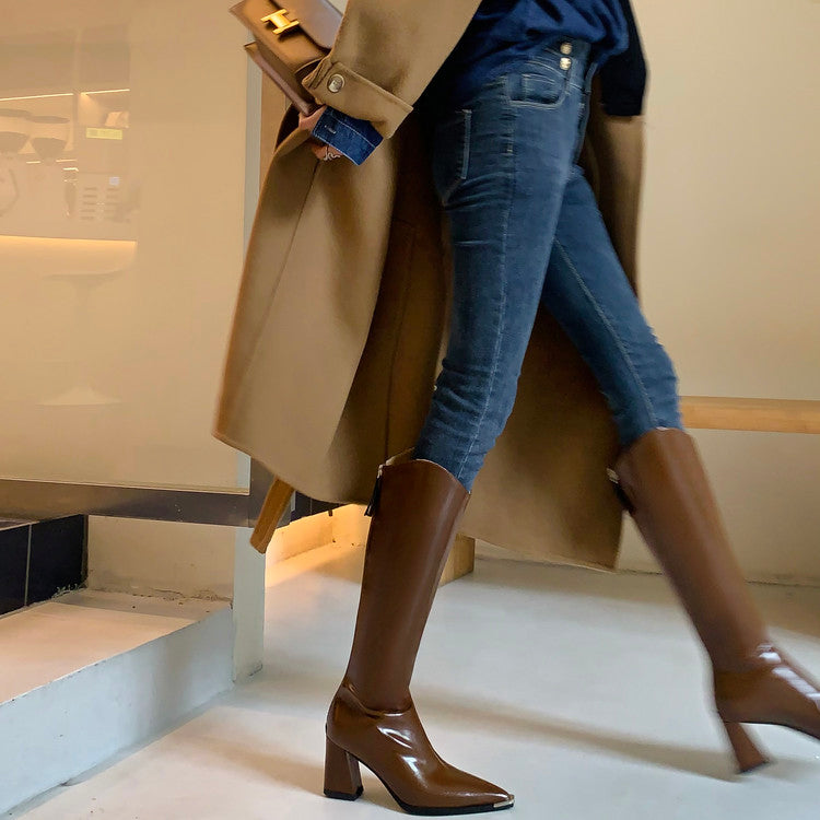 Karin Luna In Stock In-stock Pointed Toe Elegant High Heels v Slimming Effect Long Boots