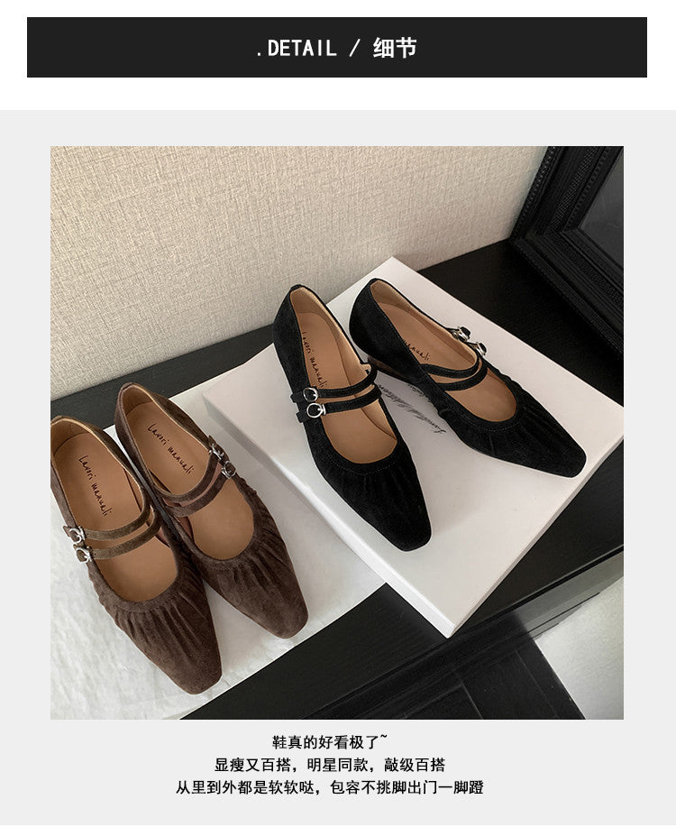 Karin Luna Full Leather Inside and Out Popular Element Amber Heel Elegant French Style Single Shoes