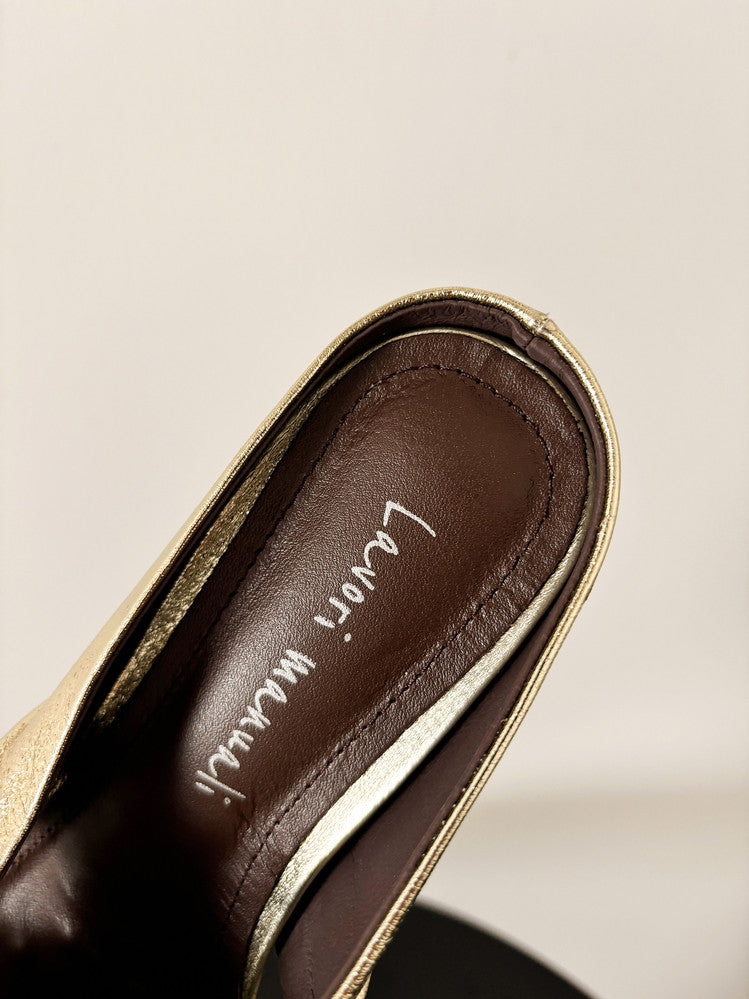 Karin Luna In Stock In Stock Basic Elegant Fairy Style Small Square Toe Sheepskin Slippers
