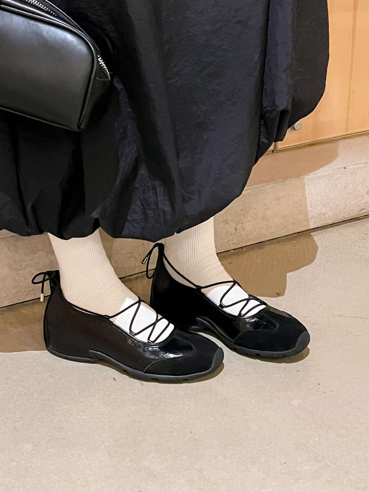 Karin Luna Basic Versatile British Style Casual Lace-up Flats