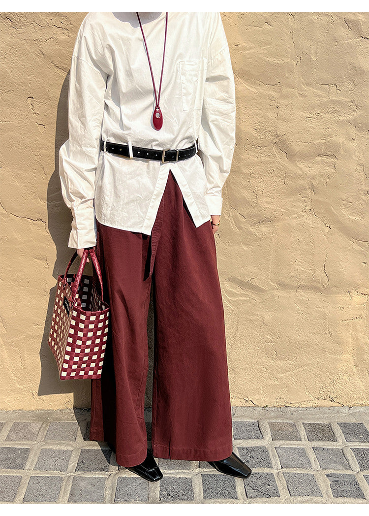 Karin Luna In Stock Spot Goods  Retro Full Leather Square Toe Shallow Mouth Single Shoes