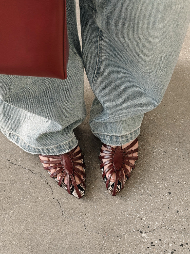 Karin Luna In Stock Spot Goods Open-toe French Style Metal Heel Sandals