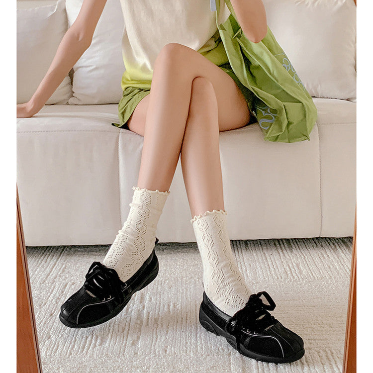Karin Luna Casual Shoes Series~  In Stock Hot-Selling Versatile Lace-Up Casual Deep Mouth Flats