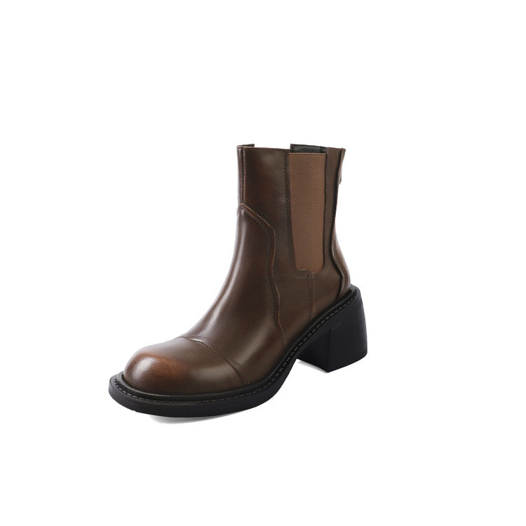Karin Luna In Stock Spot Goods  Round Toe Stretch Round Toe Chelsea Short Boots