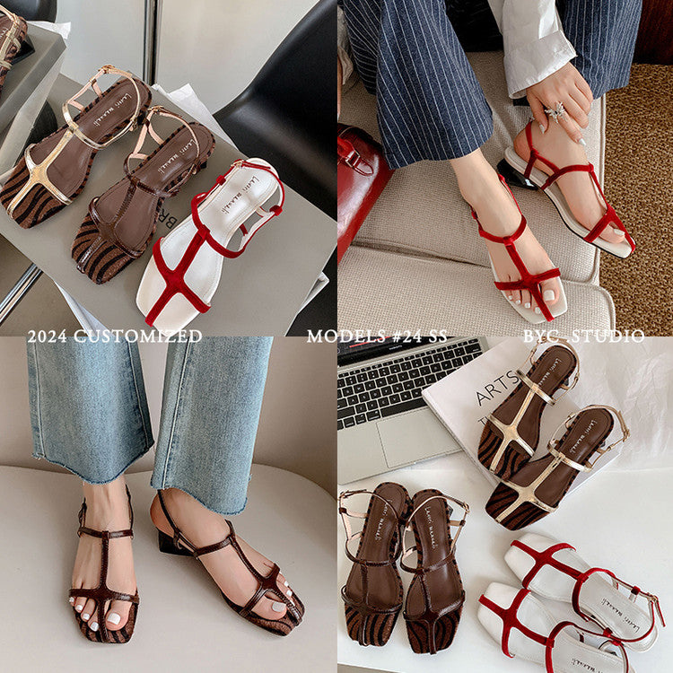 Karin Luna In Stock Spot Goods Vacation style t Strappy Open-Toe Flat Sandals