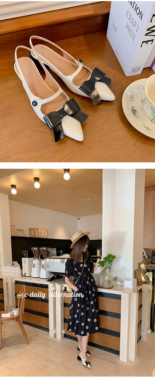 Karin Luna In Stock Spot Goods  Hot-Selling Closed-Toe Sandals  Full leather inside and out Sweet Bow