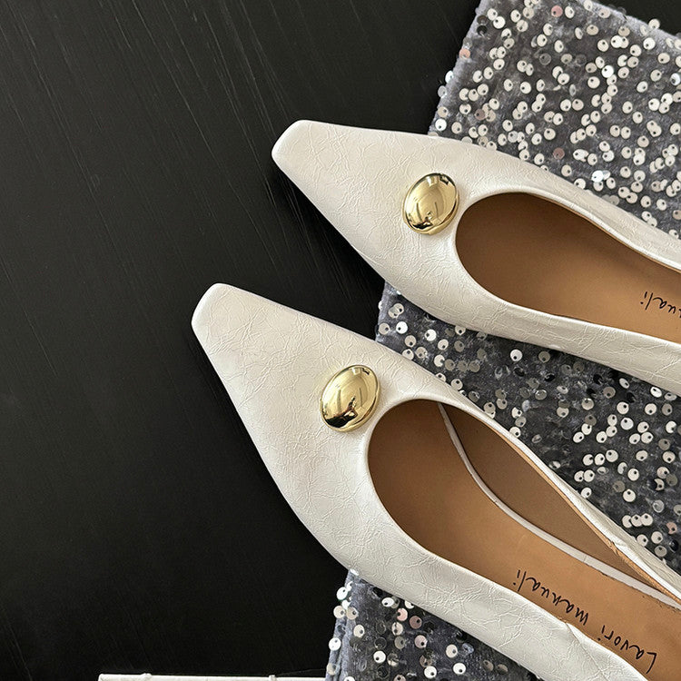Karin Luna In Stock In Stock ~Basic Versatile French Style Small Square Toe Shallow Mouth Single Shoes