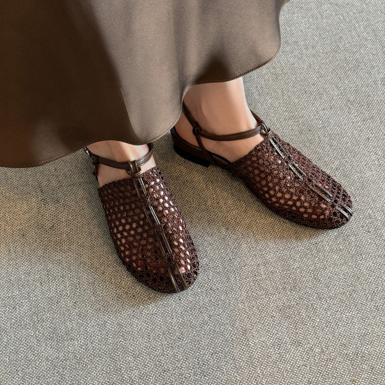 Karin Luna In Stock Spot Goods  Resort Style Series~Casual woven closed-toe flat sandals