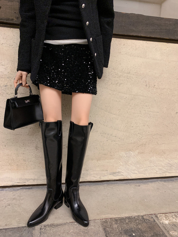 Karin Luna In Stock In Stock Classic Slip-On Straight Long Boots