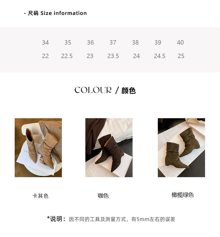Karin Luna Data Hot Item Pointed Toe Slouchy Matte Western Ankle Boots