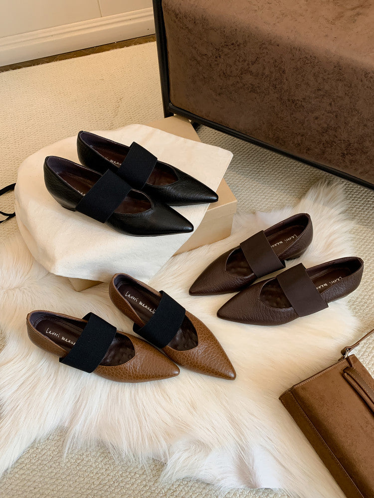 Karin Luna  Popular Pointed Toe Hidden Heel Strap Single Shoes