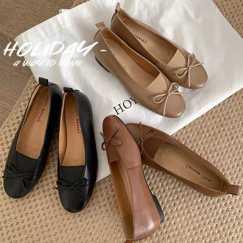 Karin Luna Full Layer Inside and Out~Basic Versatile Bow Hidden Heel Shoes