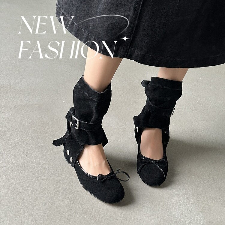 Karin Luna In Stock  Summer  Popular  Detachable Two-Way Vintage Mary Jane Plus Tube Long Boots