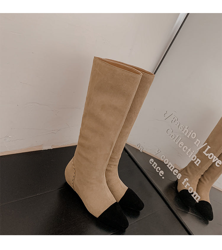 Karin Luna Color Block Inner Height Increase Mid-Calf Boots